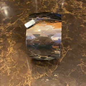 Gun Metal 2 inch wide band beveled bracelet NWT